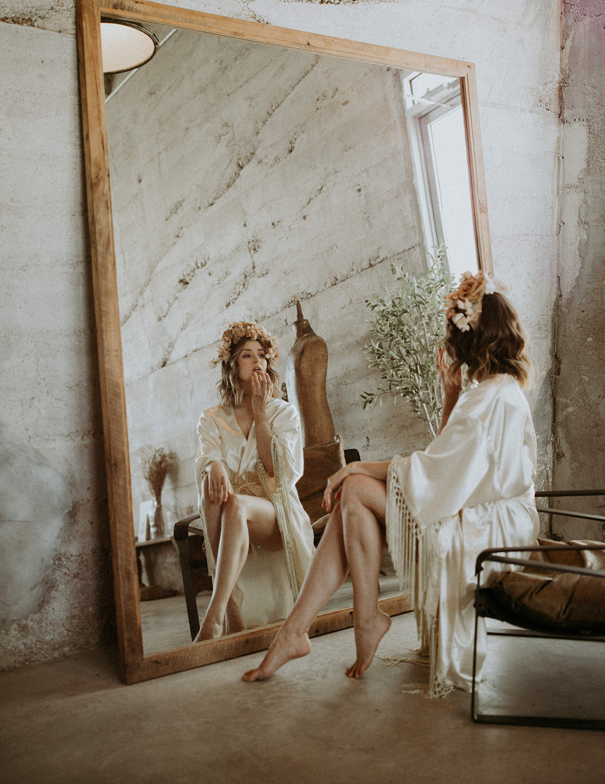 Bridal Robe 'Heron' in Vendela Satin MADE TO ORDER