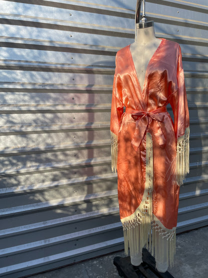 Finesse Satin Heron Robe OS Fits (S-XL) SAMPLE SALE