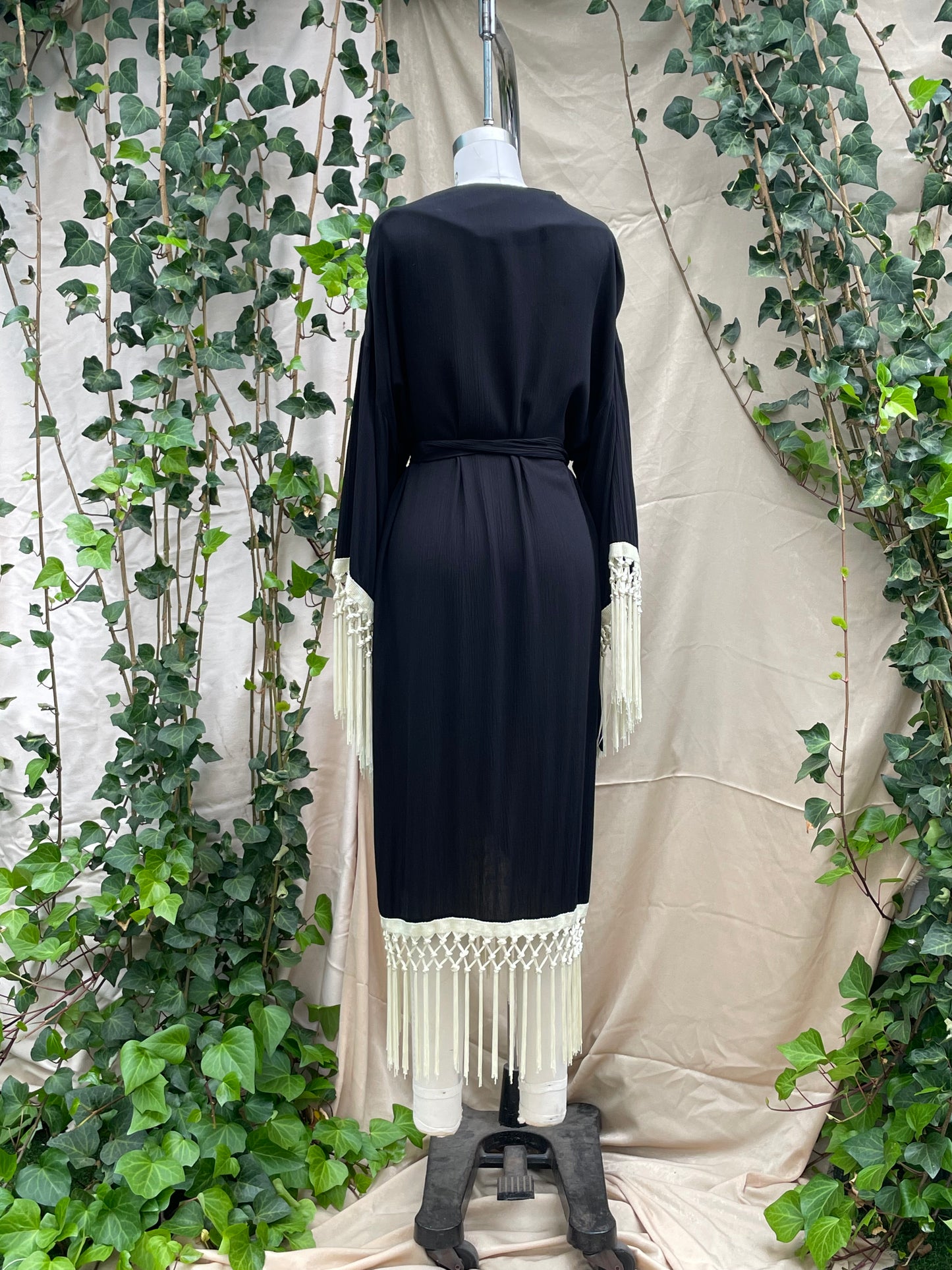 "Sacred Heart Noir" Black Heron Robe Made to Order All Sizes